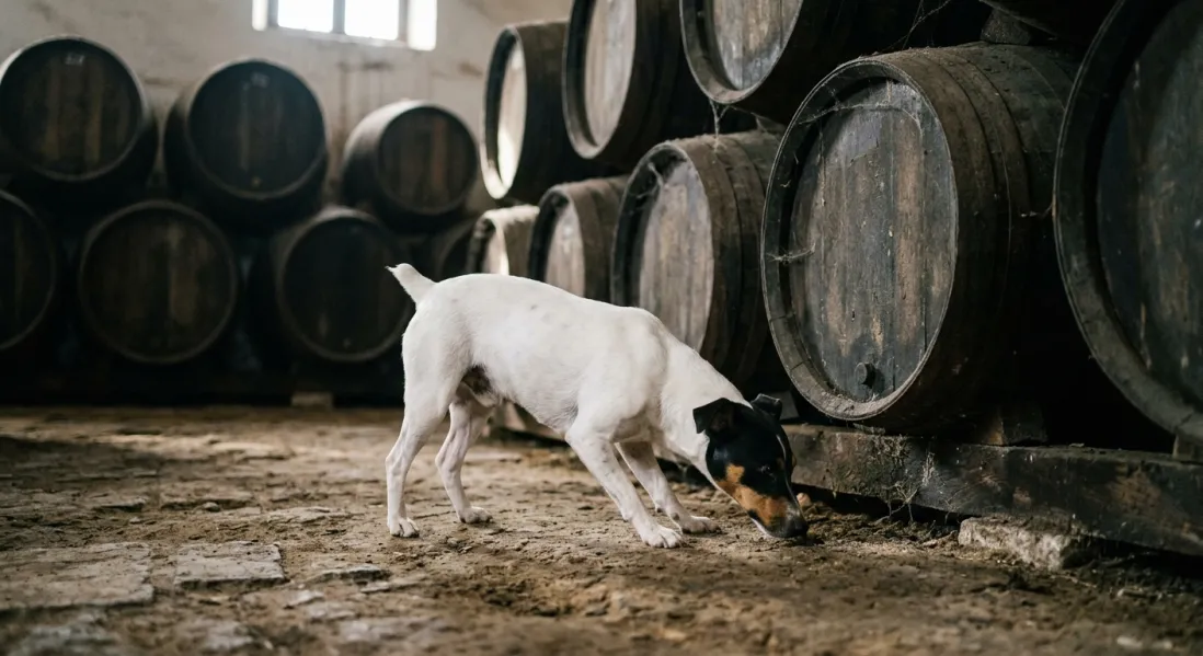 Bodeguero i traditionel andalusisk vinkælder mellem store vintønder