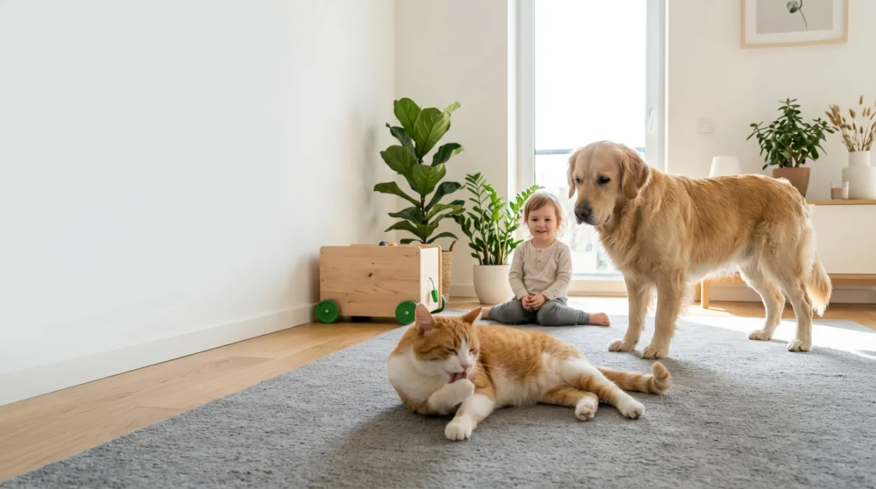 hund til børn og kat