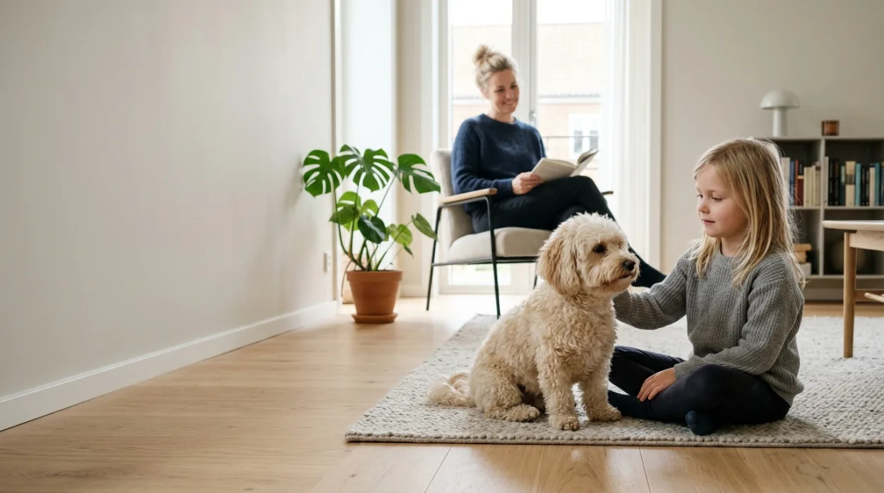 Lille familiehund der fælder lidt