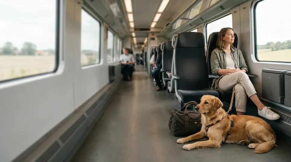 Hund i tog – regler, billet og praktiske råd | Hunderacer.dk