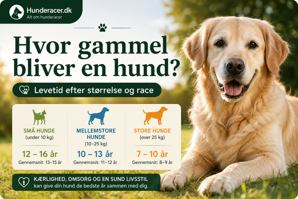 Hvor gammel bliver en hund? Levetid efter størrelse og race