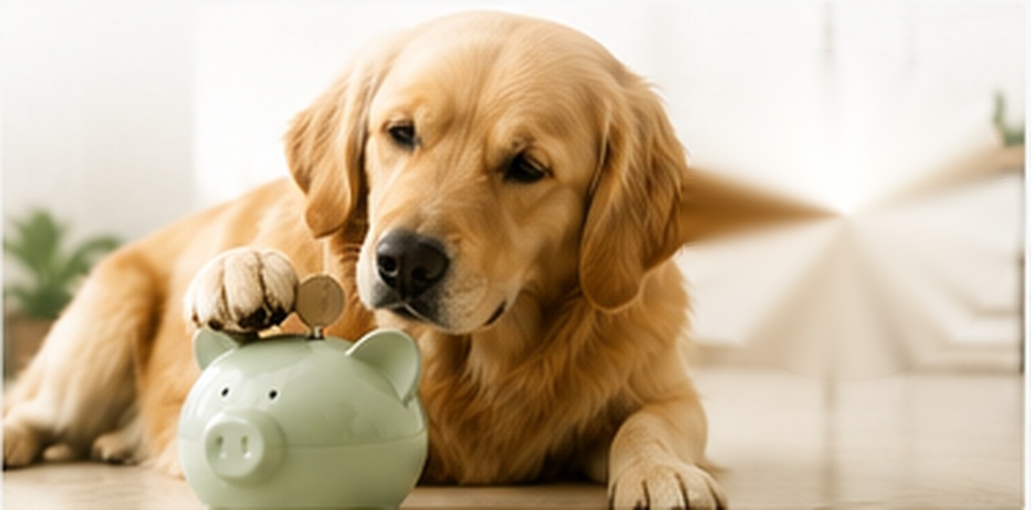 Hund ved en sparegris